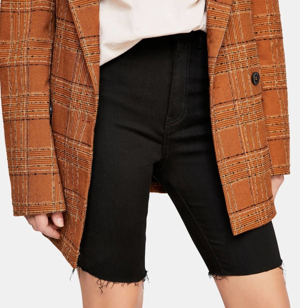 Free People Black Denim Bermuda Shorts
